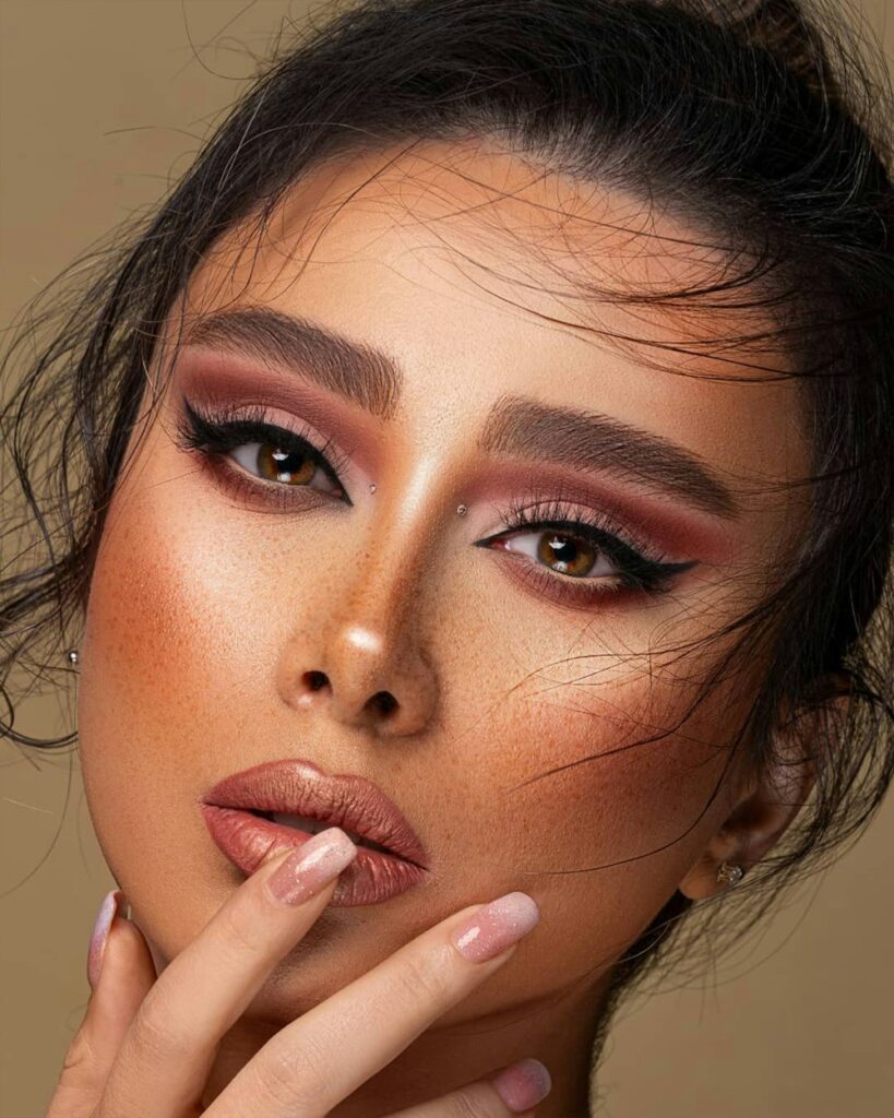Face before contouring — flat, even base (simulation)
